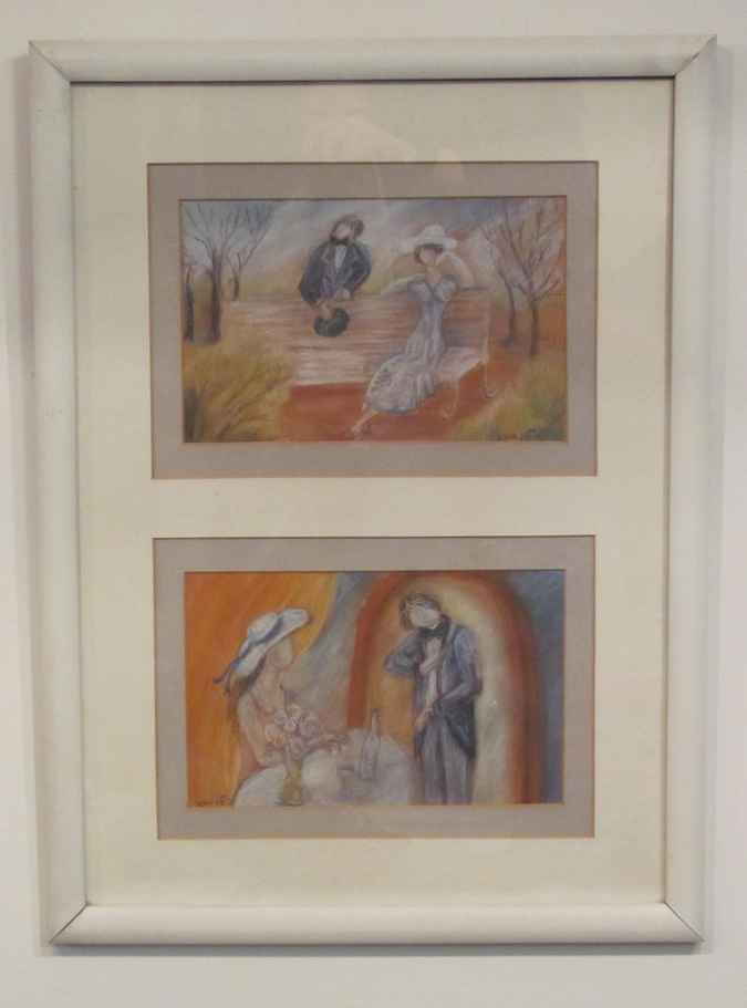 large image of art item: decor – picture old-fashioned pair
