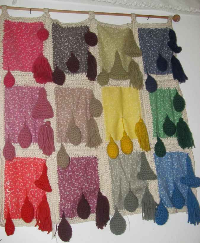 large image of art item: decor – crochet tears colorful