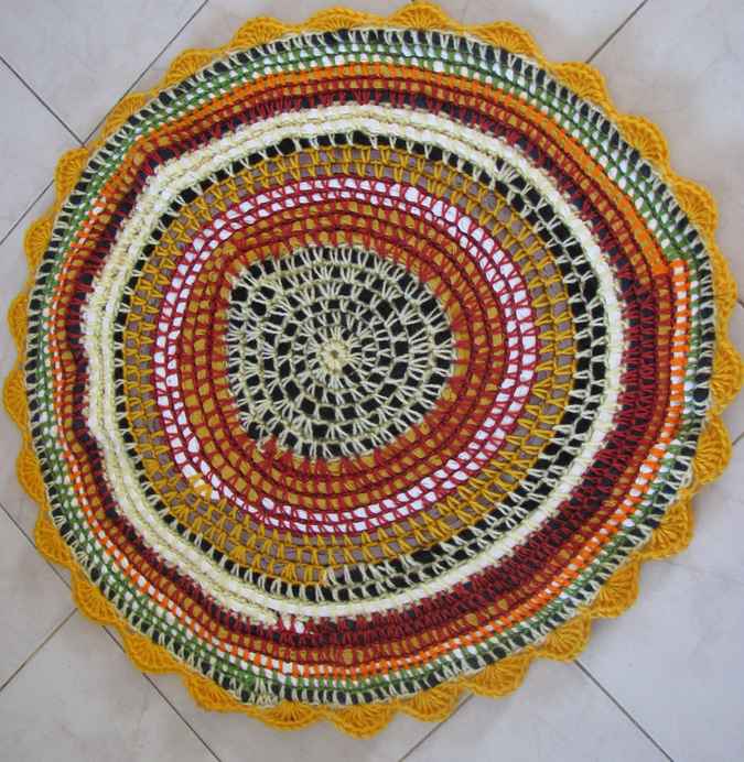 large image of art item: decor – crochet rug colorful