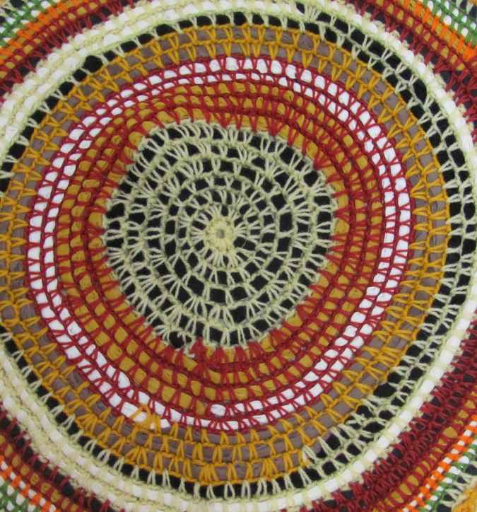 large image of art item: decor – crochet rug colorful