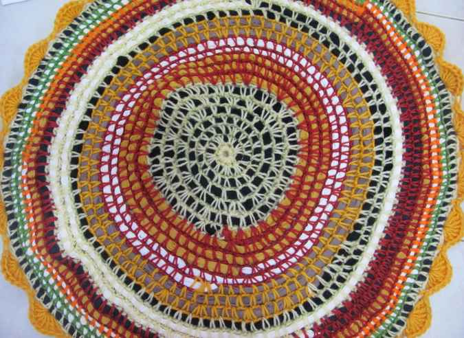 large image of art item: decor – crochet rug colorful