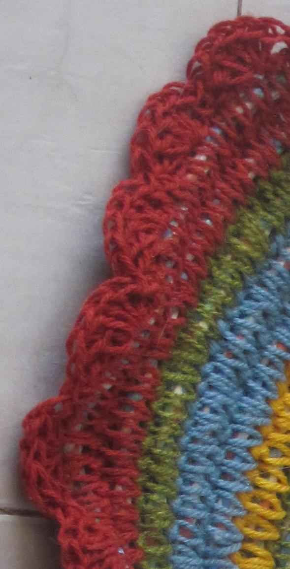 large image of art item: decor – rug darkred bluegreen yellow