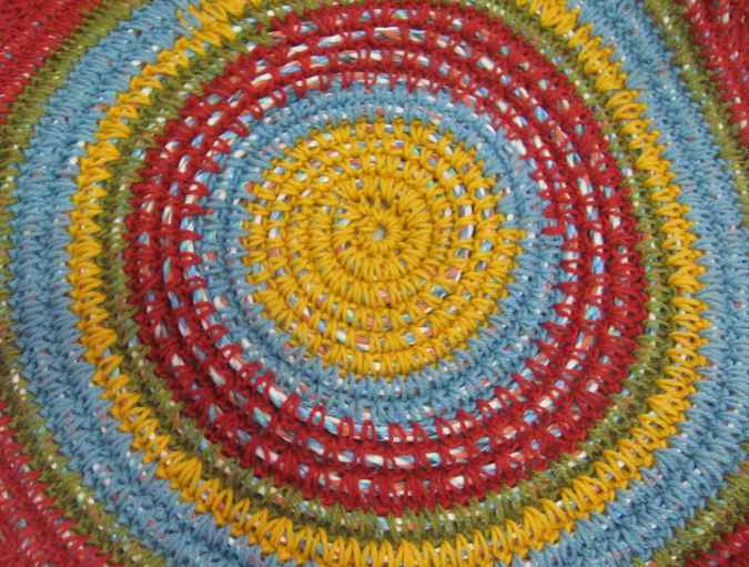 large image of art item: decor – rug darkred bluegreen yellow
