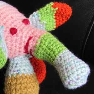 crocheted elephant doll